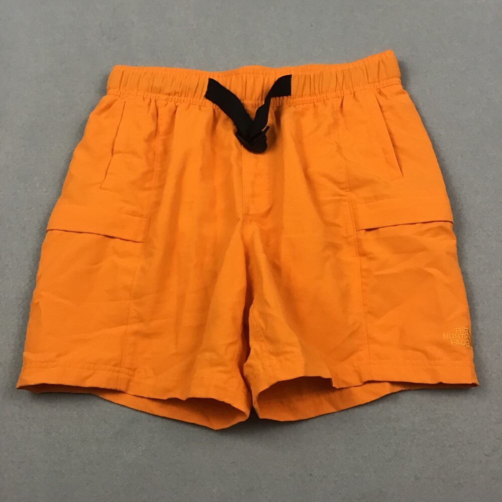 The North Face Shorts Men Small Orange Solid Cargo Belted Running Hiking Outdoor
